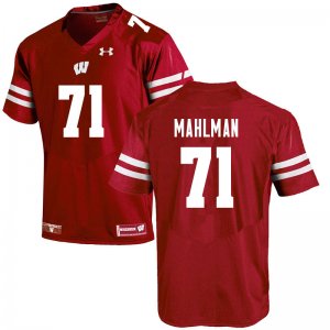Men's Wisconsin Badgers NCAA #71 Riley Mahlman Red Authentic Under Armour Stitched College Football Jersey DV31H57NK